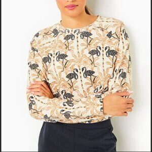 Zelek Cotton Pullover Sweatshirt Deeper Coconut Lil Stir It Up Lilly Pulitzer
